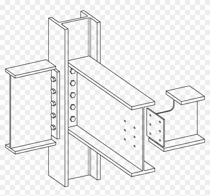 End Plate Connections - Steel Structure Joint Details, HD Png Download ...