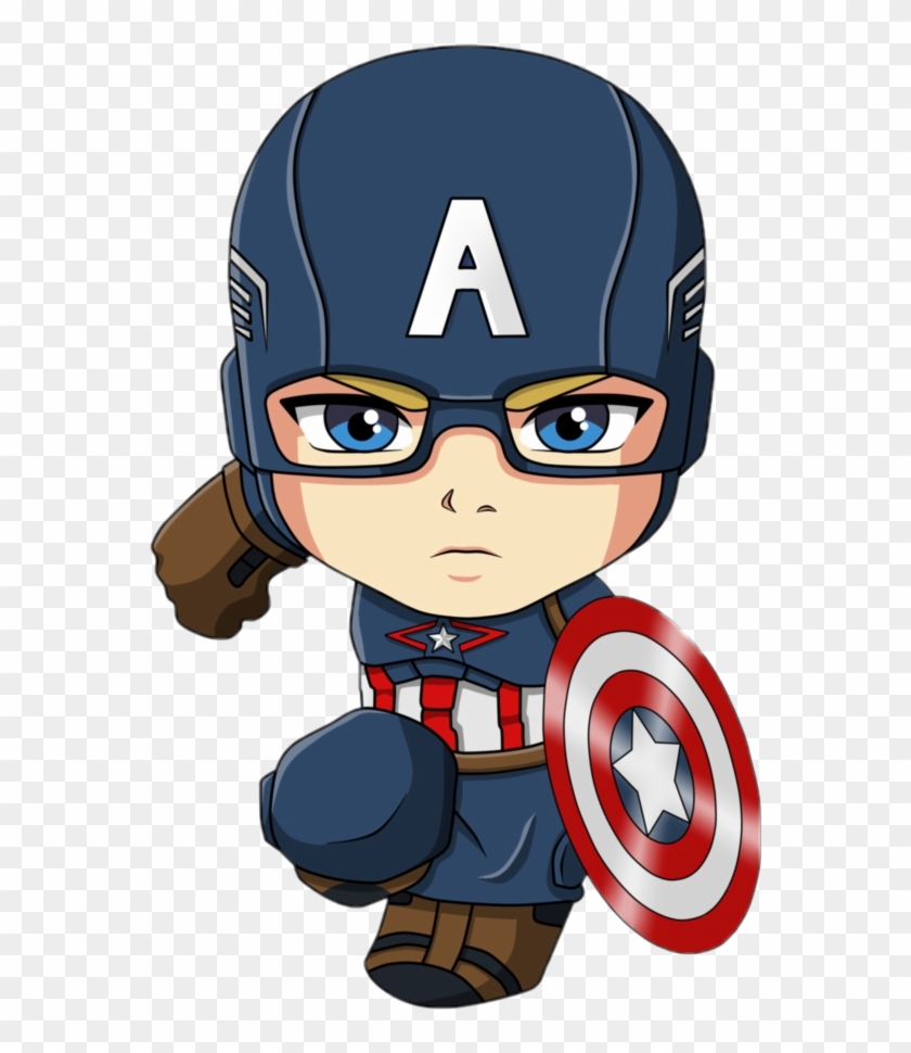 Captainamerica Sticker - Chibi Captain America Cartoon, HD Png Download