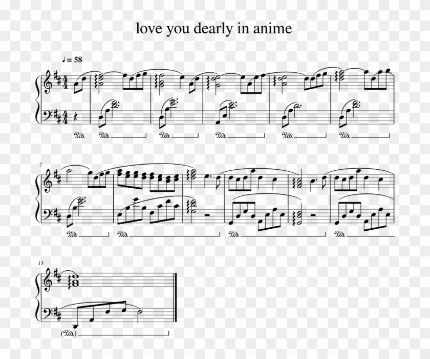 Love You Dearly In Anime Sheet Music For Piano Download - Nothing Gonna  Change My Love For You, HD Png Download - 850x1100(#5197439) - PngFind