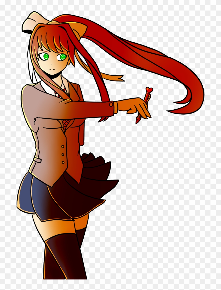 Now Put Her Next To The Undertale Logo Have Some Sort Monika Pen Hd Png Download 717x1023 5978 Pngfind