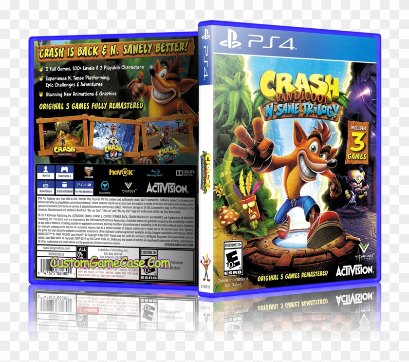 Crash Bandicoot N Sane Trilogy Custom Replacement Case Crash Bandicoot N Sane Trilogy Hd Png Download 800x685 Pngfind