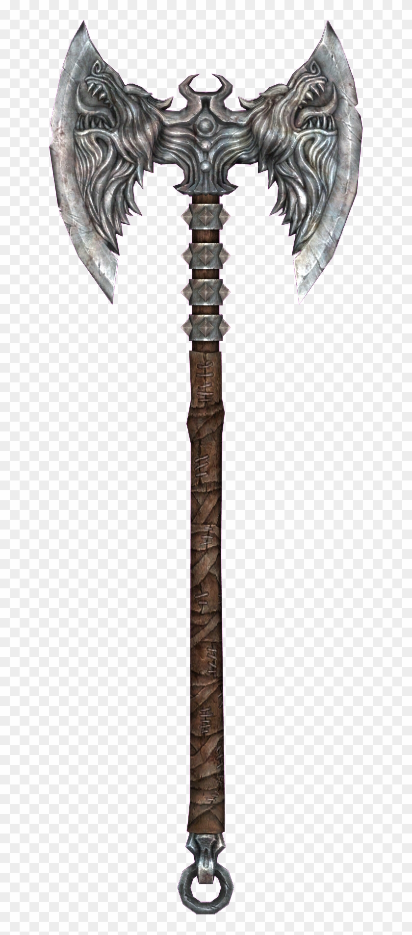 Ax Drawing Double Bladed Axe Skyrim Axe Hd Png Download 786x1844 Pngfind