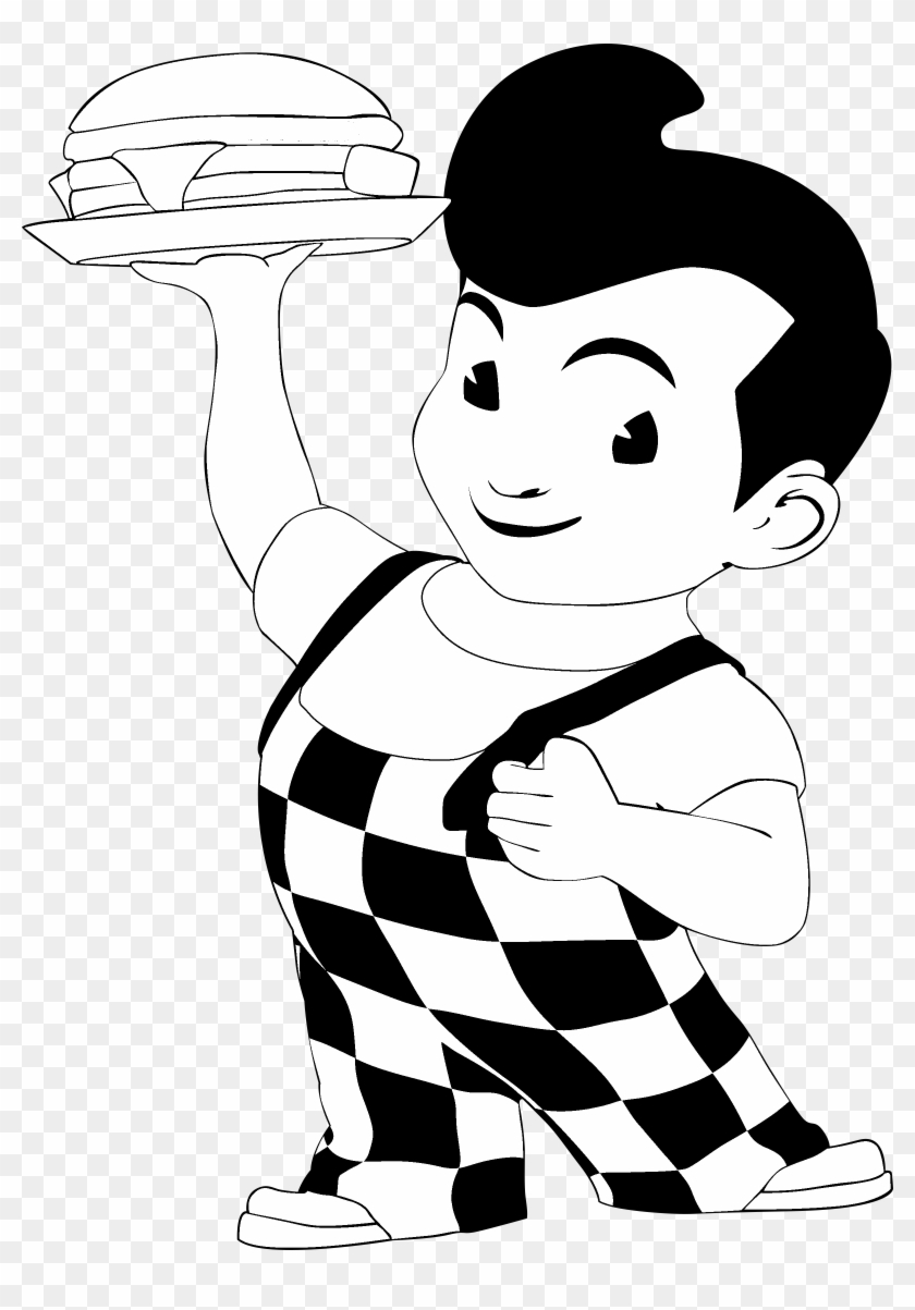 Bob S Big Boy Logo Black And White - Fast Food Big Boy Logo, HD Png  Download - 2400x3324(#5310188) - PngFind