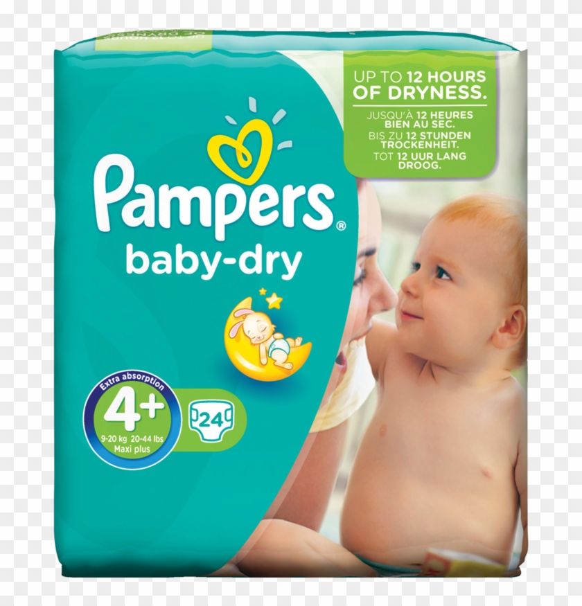 Pampers Baby Dry 24pack - Pampers Baby Dry 4+, HD Png Download