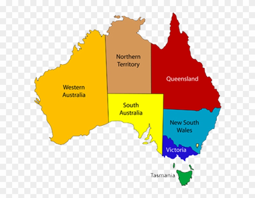 States And Territories Of Australia - Map Of Australia, HD Png Download 640x582(#5372069) - PngFind