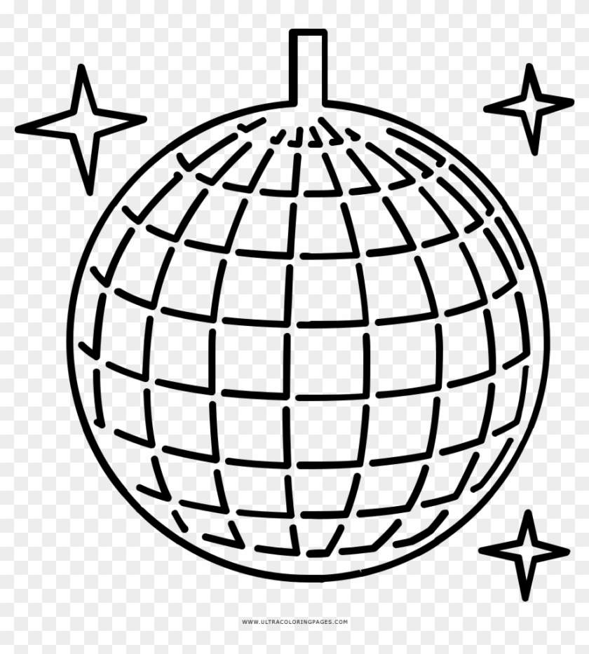 Disco Ball Coloring Page Easy Disco Ball Drawing Hd Png