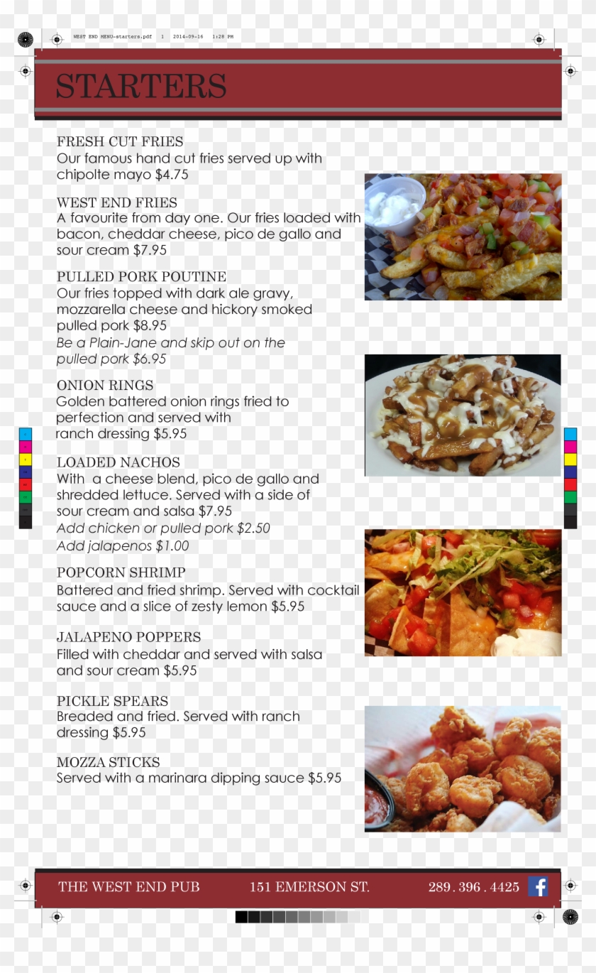 West End Pub, Hamilton Menu - Tally Ho Menu Hamilton Ontario, HD Png