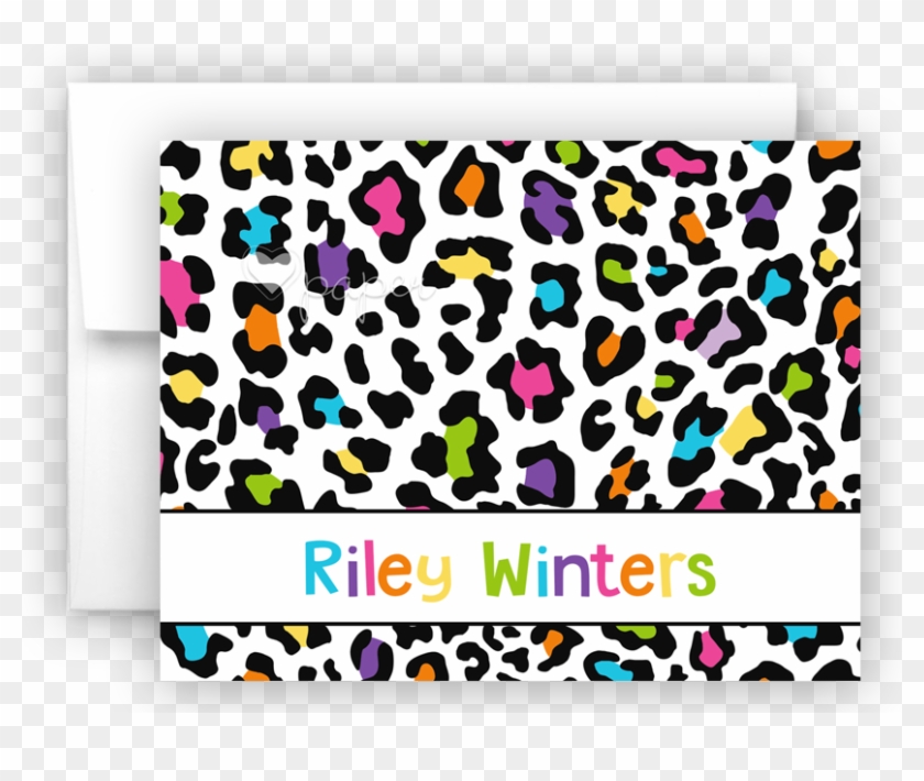 Rainbow Cheetah Animal Print Thank You Cards Note Card Funky Animal Print Hd Png Download 828x630 5444114 Pngfind