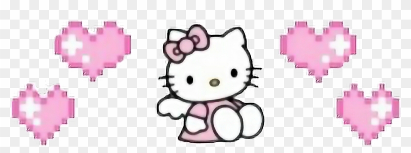 Hellokitty Sticker Pixel Png Transparent Png 1024x334 Pngfind