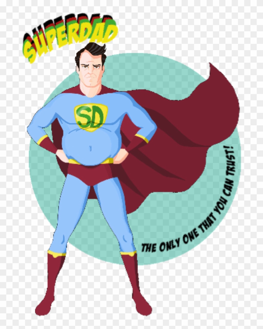 Superman Clip Dad - Cartoon, HD Png Download - 756x1543(#5455475) - PngFind