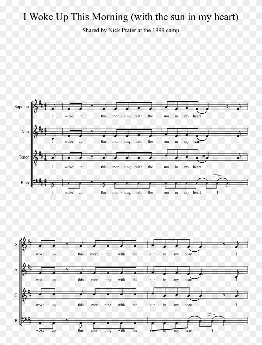 I Woke Up This Morning Sheet Music Woke Up This Morning With The Sun, HD Png Download I Woke Up This Morning Sheet Music Woke Up This Morning With The Sun, HD Png Download