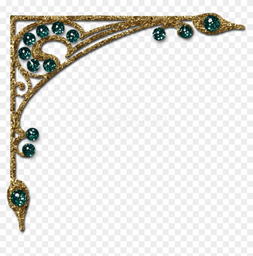 Download Transparent Gold Diamond Decorative Corner Diamond Corner