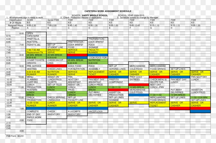 Employee Break Schedule Template Excel Templates