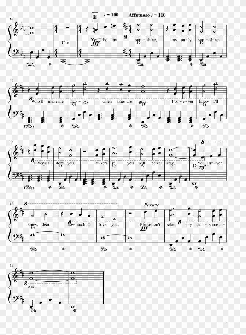 You Are My Sunshine Sheet Music Composed By Original Ed Sheeran Perfect Klaviernoten Hd Png Download 827x1169 5485530 Pngfind