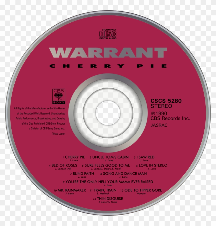 Warrant Cherry Pie Cd Disc Image - Circle, HD Png Download.
