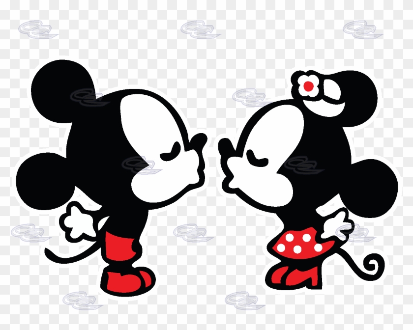 Baby Minnie Mouse And Mickey Mouse Kissing - Dibujos De Mickey Y Minnie, HD  Png Download - 812x697(#551752) - PngFind