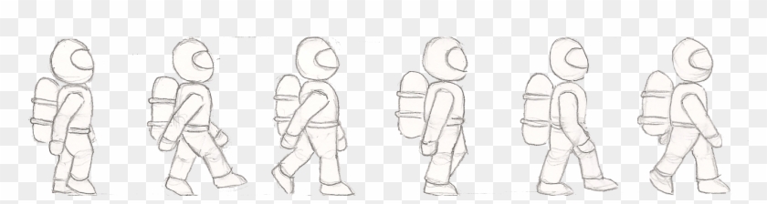 Astronaut Spritesheet - Astronaut Walking Animation Frames, HD Png Download  - 1380x298(#551905) - PngFind