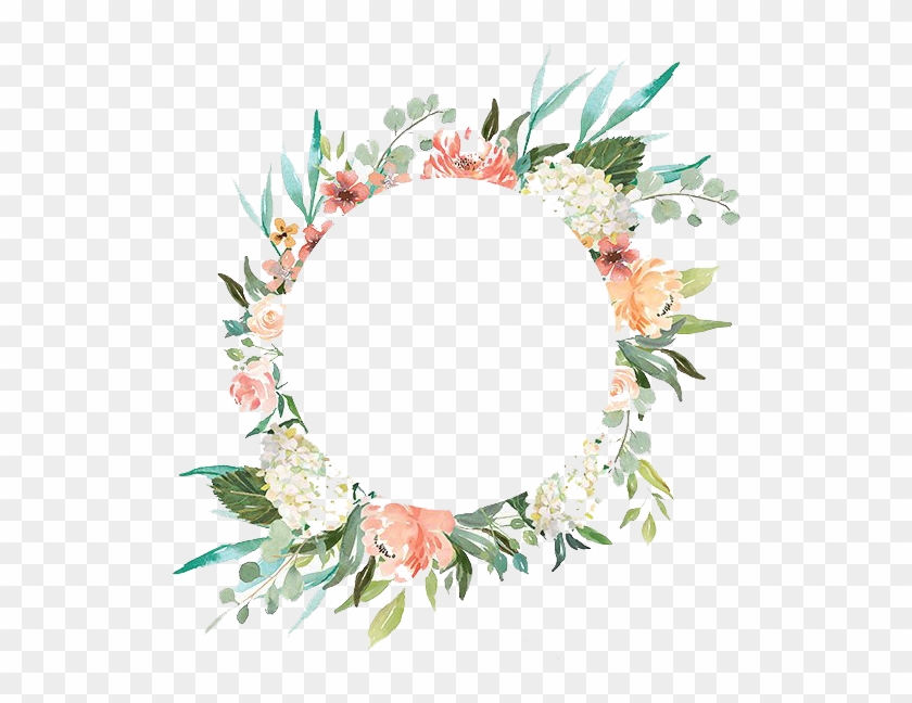 Download Watercolor Wreath With Flowers Png Watercolour Wreath Png Transparent Png 630x567 553567 Pngfind