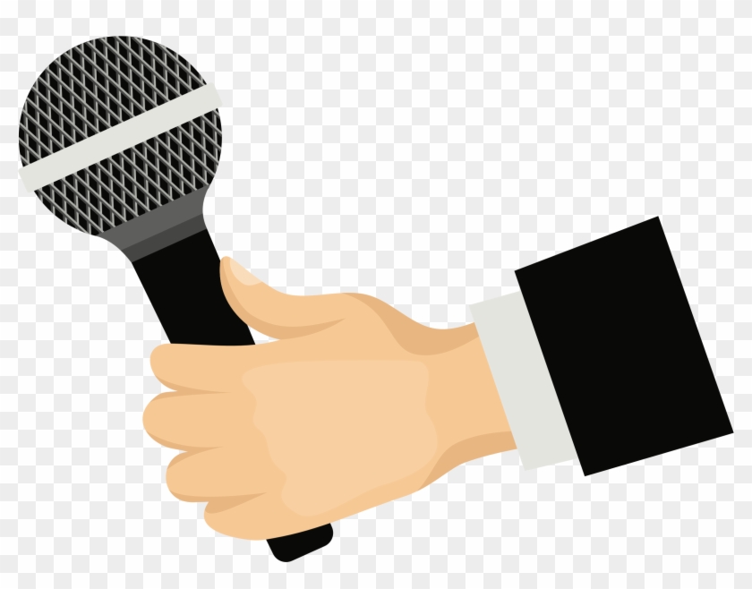 Big Image - Microphone With Hand Clipart, HD Png Download - 2382x1753