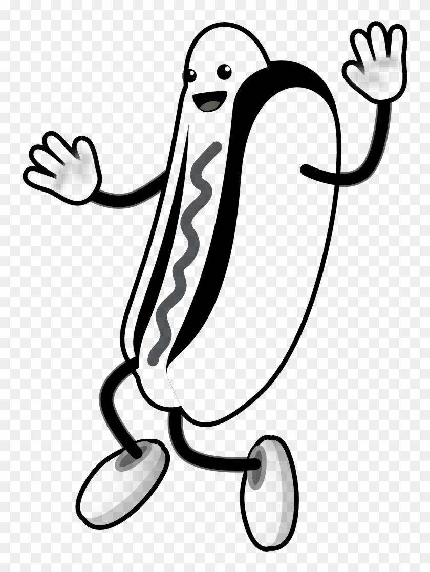 Hotdog-bw - Hot Dog Picnic Clipart, HD Png Download - 1000x1129(#554802