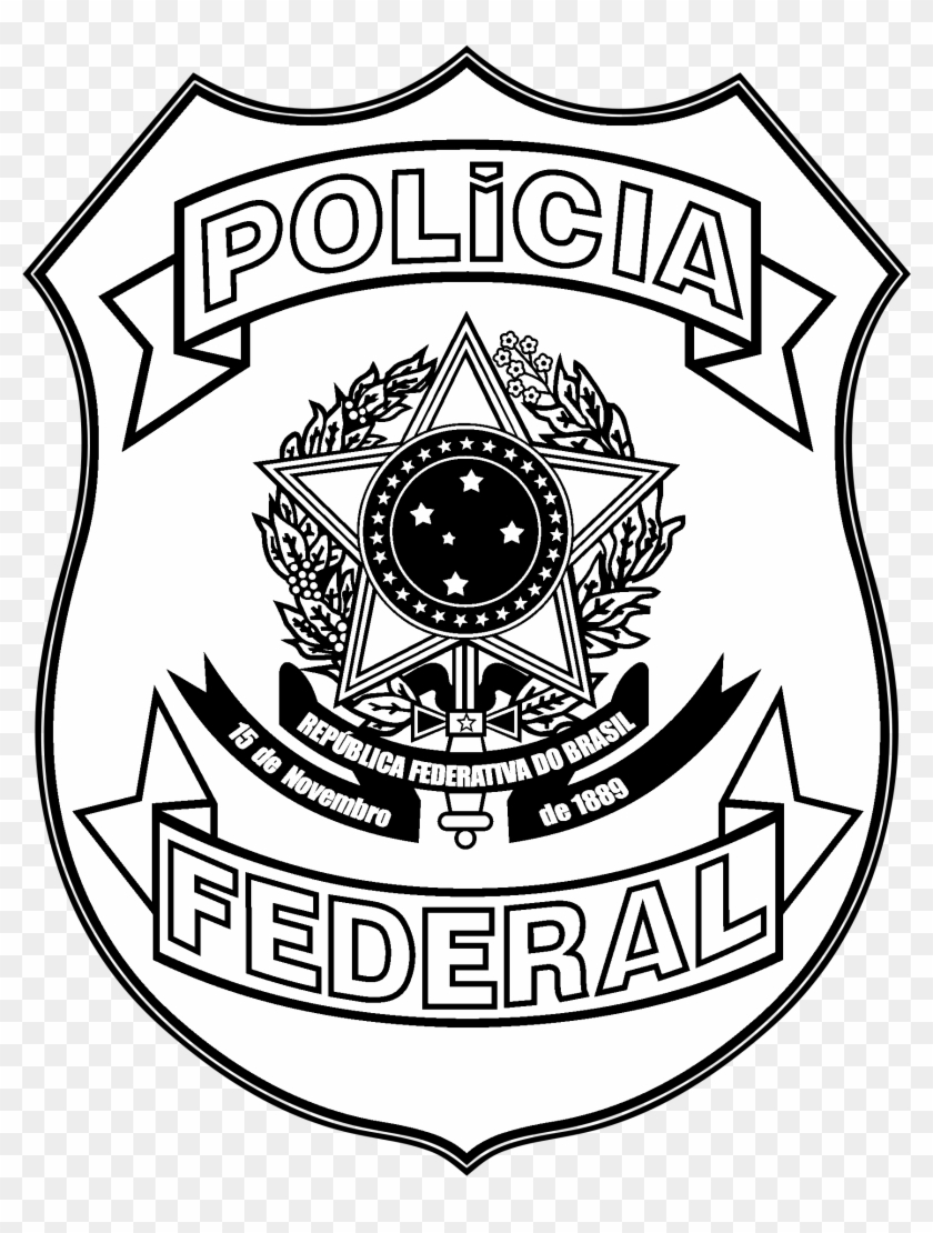 Policia Federal Logo Black And White - Policia Federal, HD Png Download