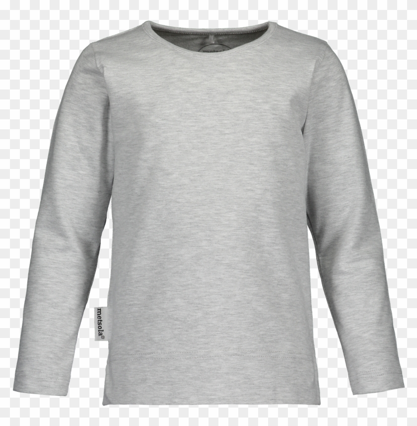 Basic T Shirt Ls Silver Mist Front - Long-sleeved T-shirt, HD Png ...