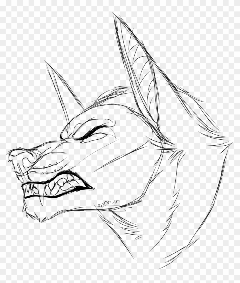 Angry Wolf Lineart Not Free To Use Without Permissionn - Angry Wolf ...