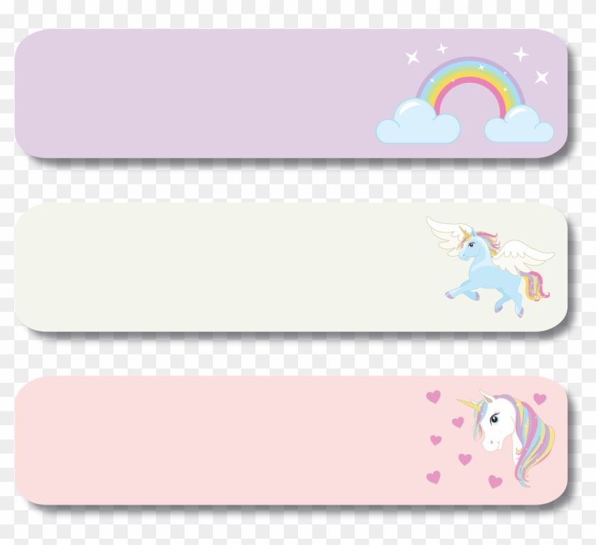 Waterproof Name Labels for School, Daycare, Camp Personalized Name Labels  for Girls, Unicorn Rainbow Design, Unicorn Stickers