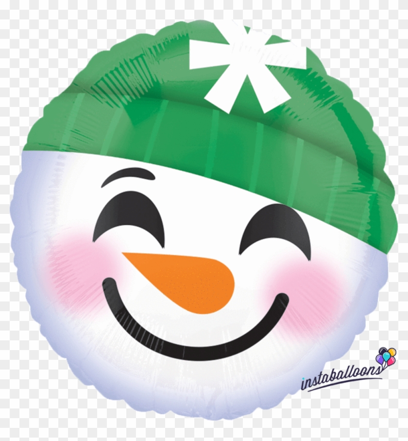 Snowman 18 Round Emoji Emoticon Balloon Emoji Snowman, HD Png