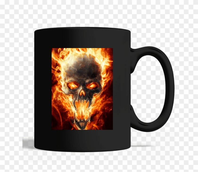 Skull Flaming Mask Mug - Ghost Rider Wallpaper Hd, HD Png Download -  650x650(#5557754) - PngFind