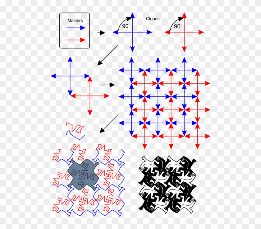 Escher Vector - Escher Tessellation Vector, HD Png Download - 516x656 ...