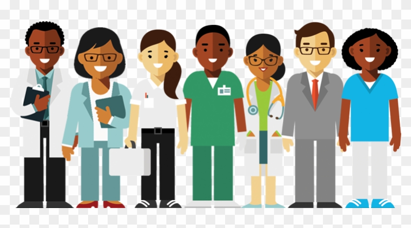 Illustration Showing A Group Of Medical Professionals - Cartoon, HD Png  Download - 801x387(#5570013) - PngFind