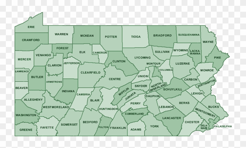 Pennsylvania County Map Western And Eastern Pa HD Png Download