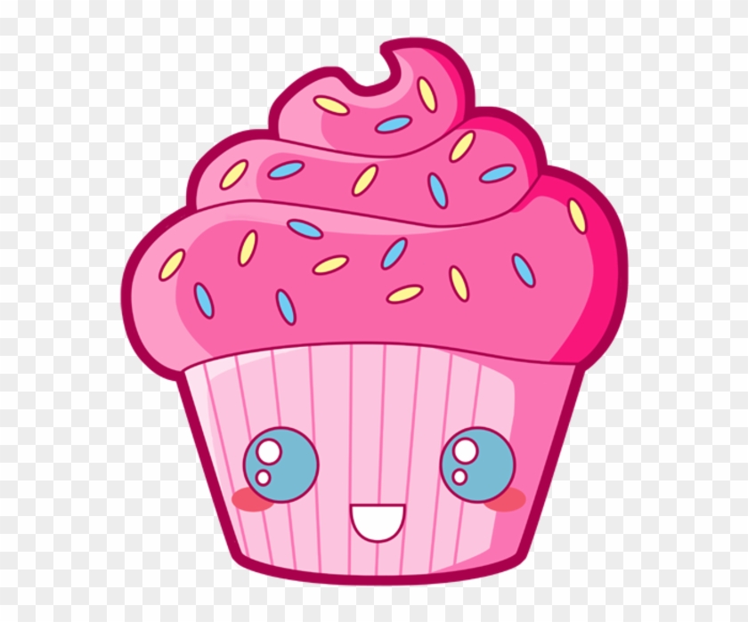 Candy Clipart Kawaii - Dibujos De Cupcakes Animados, HD Png Download -  600x720(#560118) - PngFind