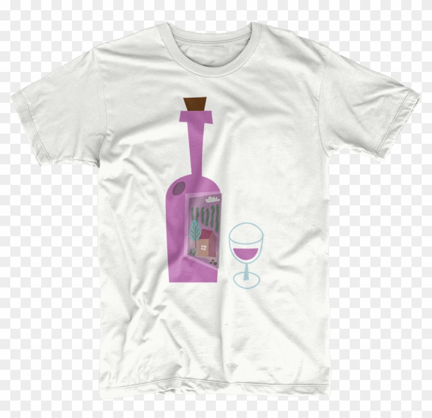 red wine on white t shirt