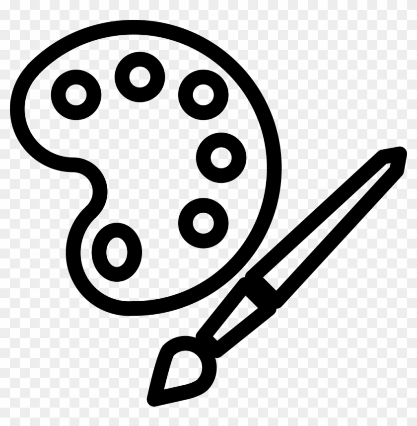 Paint Palette Board With Paint Brush Comments Paint Icon