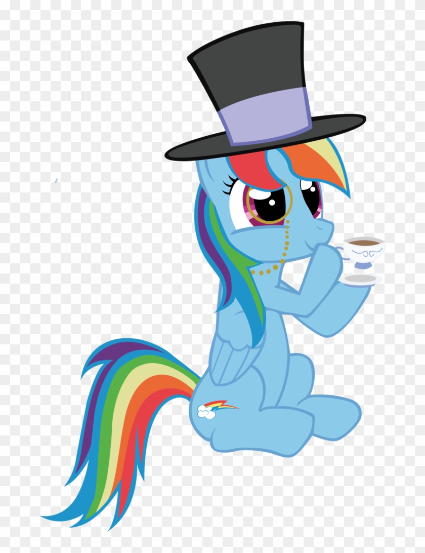 Monocle Top Hat Png Transparent Image Rainbow Dash Flying Png Download 799x1024 Pngfind