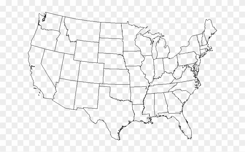 Blank Map Of Usa Png United States Map Lined Transparent Png