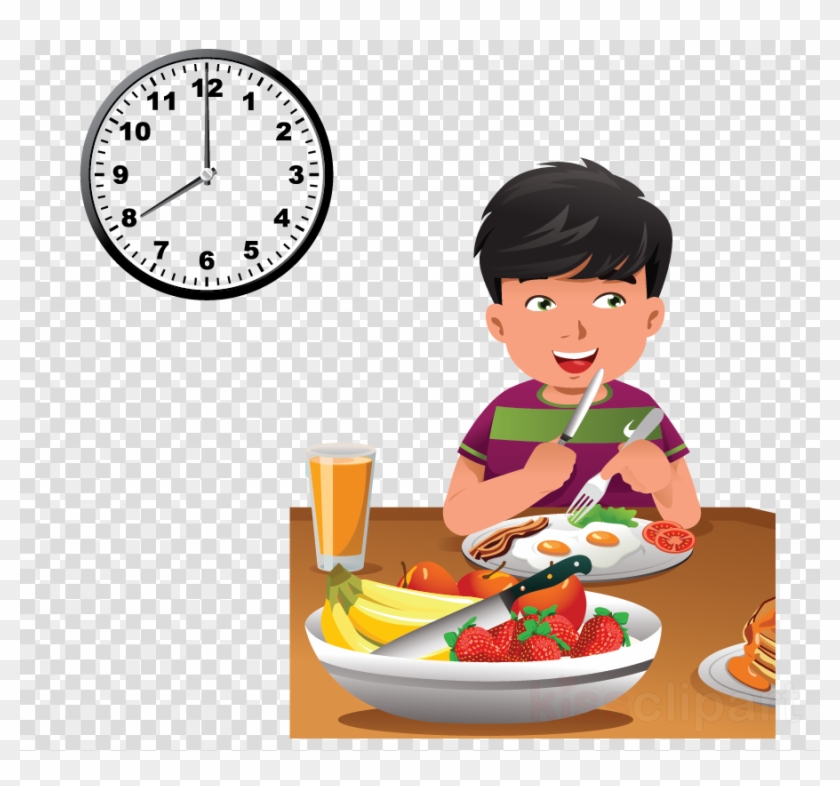 Child Eating Healthy Food Cartoon Clipart Breakfast - Have Breakfast At