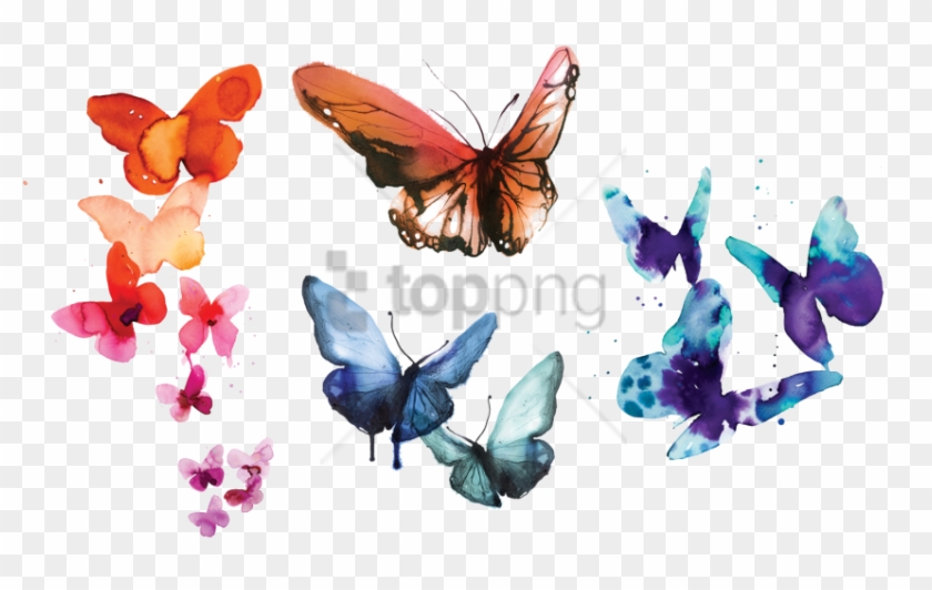 Free Png Tattly Temporary Tattoos Watercolor Butterflies Watercolor Butterfly Png Transparent Png 850x498 5640987 Pngfind