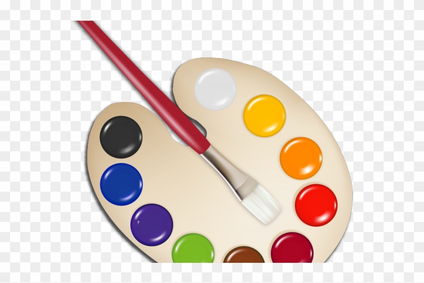 Paint Brush Clipart Brush Border - Paint Palette No Background, HD Png