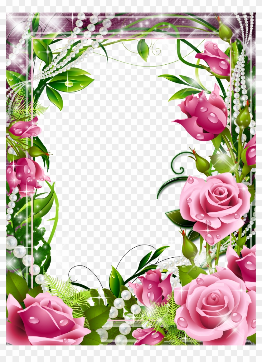 Pink Rose Border Png - Imagenes De Caratulas De Rosas, Transparent Png - 2500x3333(#5676628) - PngFind