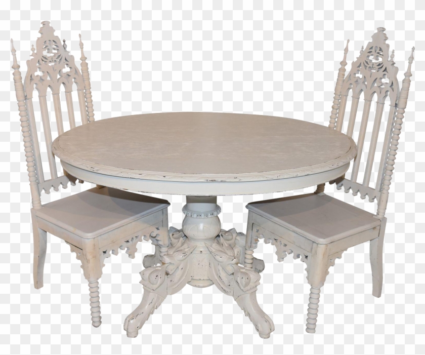 Antique French Dining Table Two Gothic Chairs Custom Coffee Table Hd Png Download 1558x1558 5695533 Pngfind