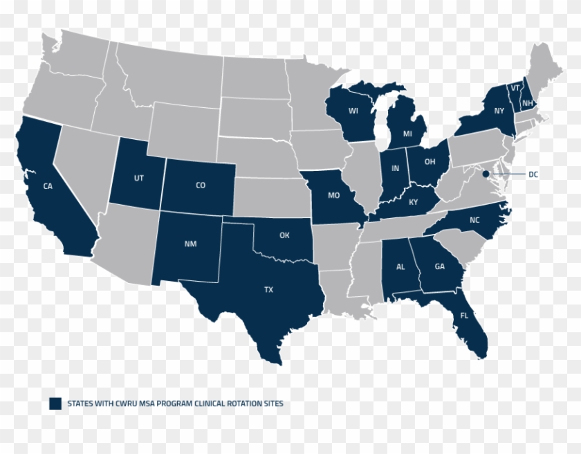 United States Map With Case Western Reserve University John F. Kennedy Library, HD Png