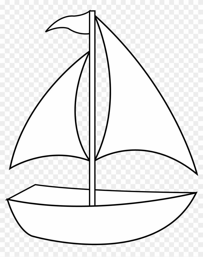Colorable Sailboat Line Art - Boat Clipart Black Background, HD Png  Download - 3901x4744(#579022) - PngFind