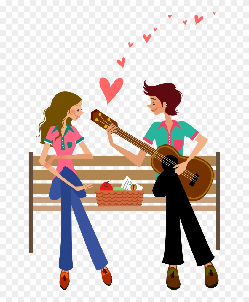 Guitar Couple Cartoon Illustration Stock Download Hq - Cartoon Couple With  Guitar, HD Png Download - 645x937(#5703557) - PngFind