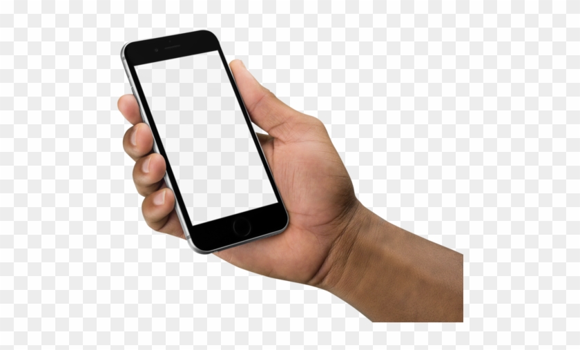 Download Transparent Finger Iphone - Black Hand Holding Phone Png ...