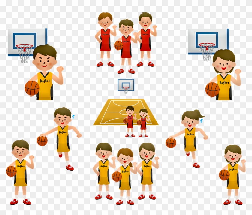 Basketball Children Jump Competition Web Equipment バスケ を し て いる イラスト Hd Png Download 6x7 Pngfind