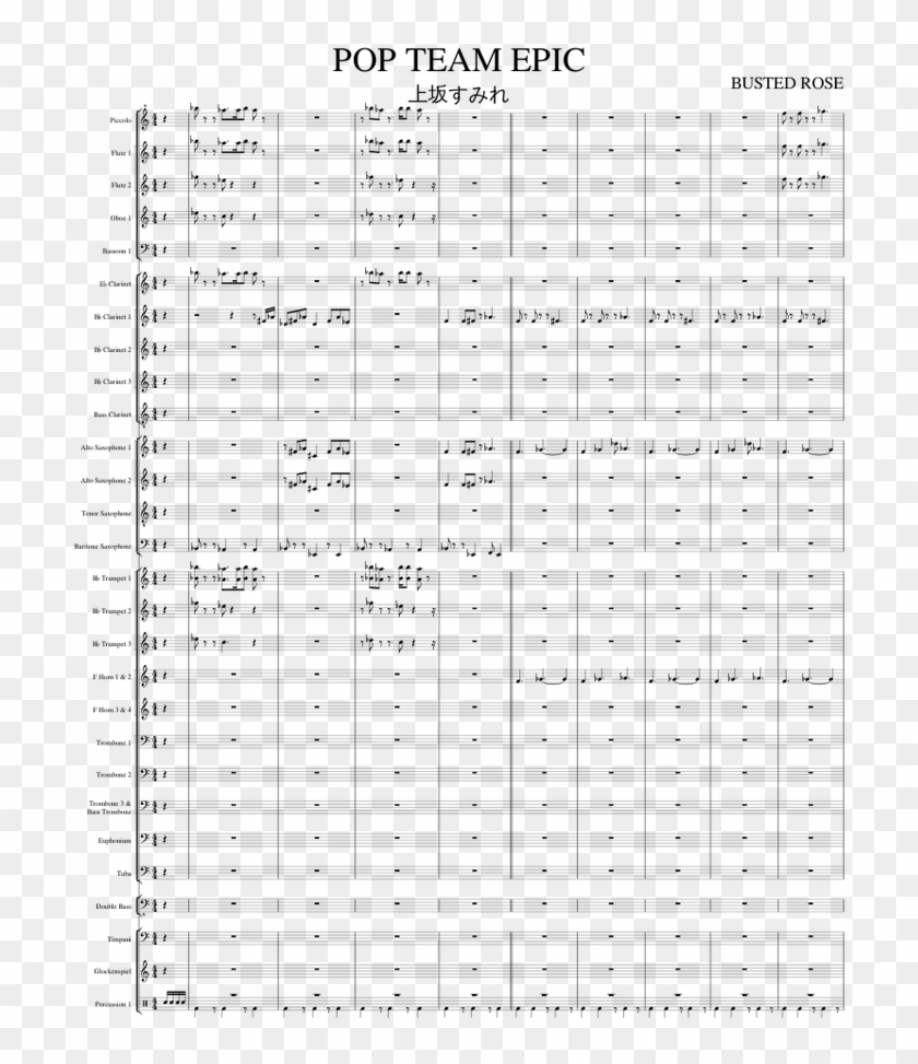 Pop Team Epic Sheet Music For Flute Clarinet Piccolo Philip Sparke Song And Dance Trumpet Free Sheet Music Hd Png Download 850x1100 Pngfind