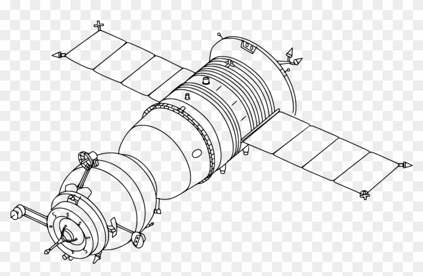 File Soyuz Tm Drawing Hubble Space Telescope Drawing, HD Png Download
